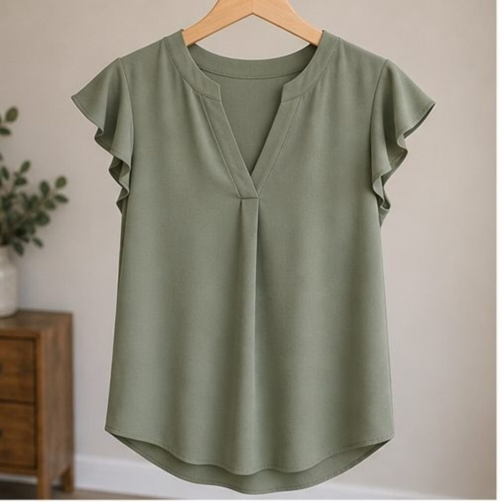 Sage V Neck Top